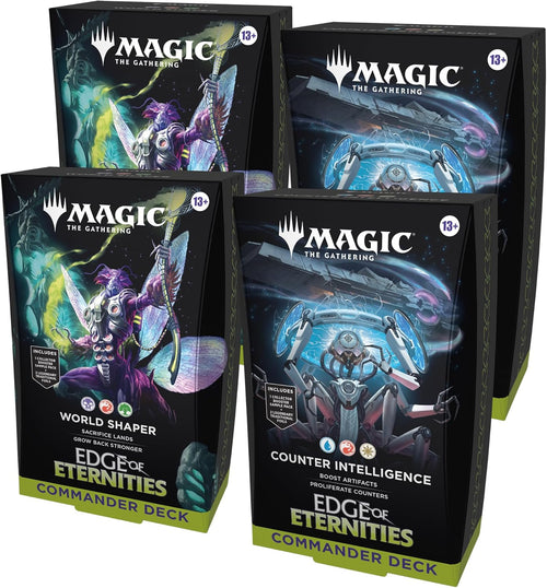 (50% Off Today Only) Magic: The Gathering Edge of Eternities Commander Deck Bundle - 2 of Each Deck (2 World Shaper + 2 Counter Intelligence)